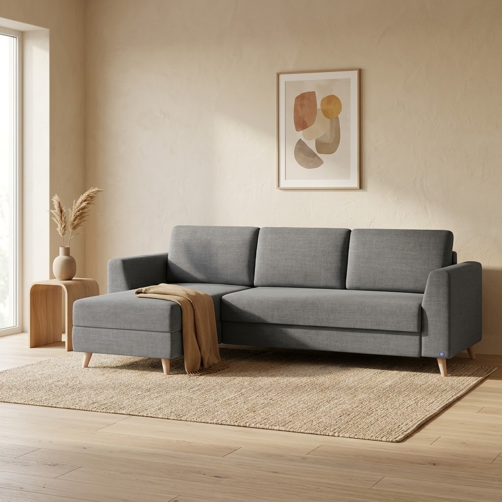 2-Sitzer Eckschlafsofa mit Klassik Armlehnen von Bruno 