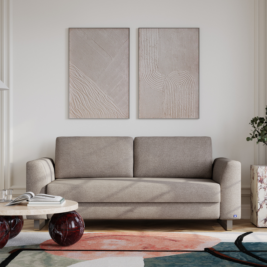 Bruno Schlafsofa in Taupe für modernes Wohnen