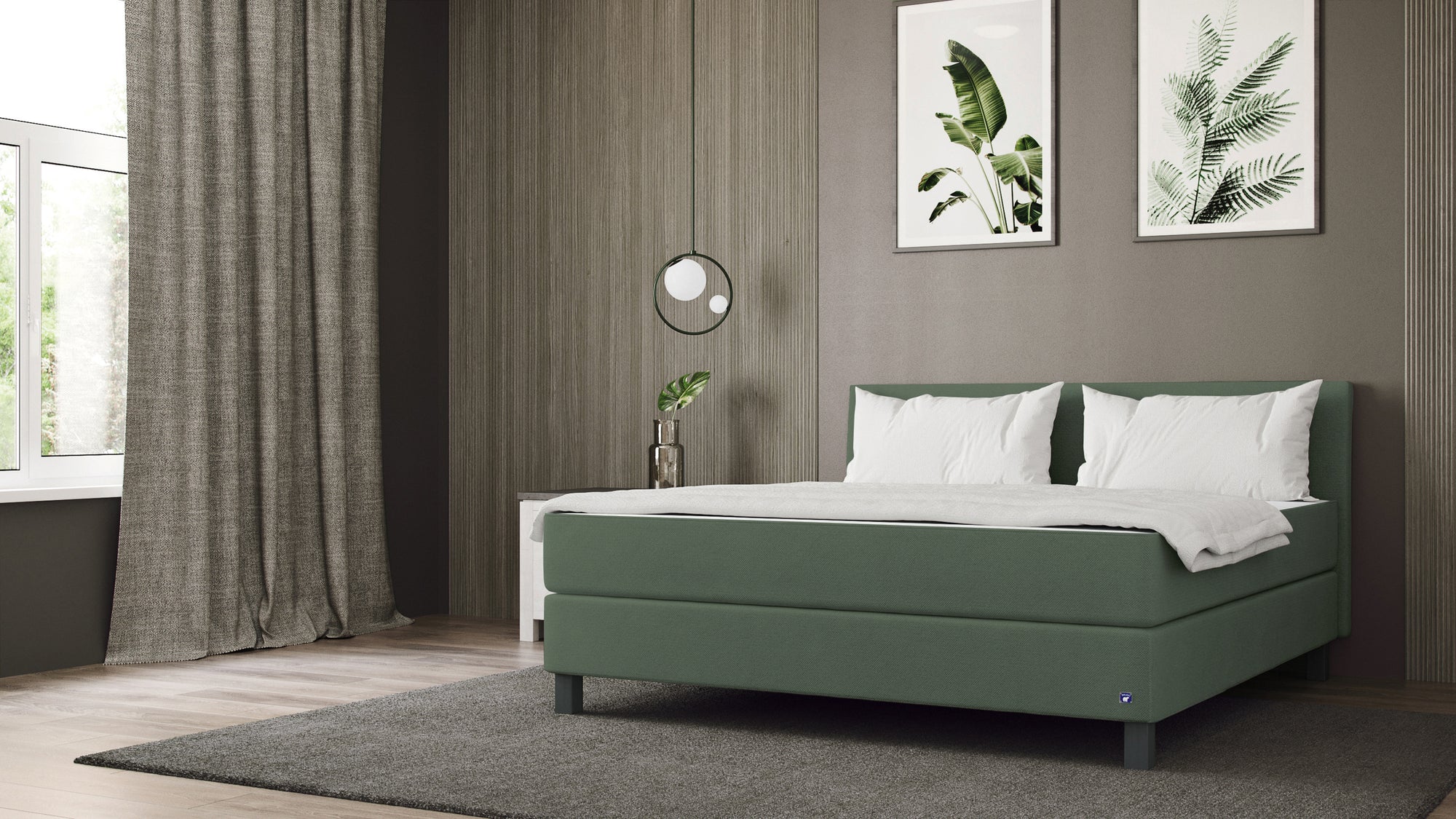 Boxspringbett Premium von Bruno – in Grün