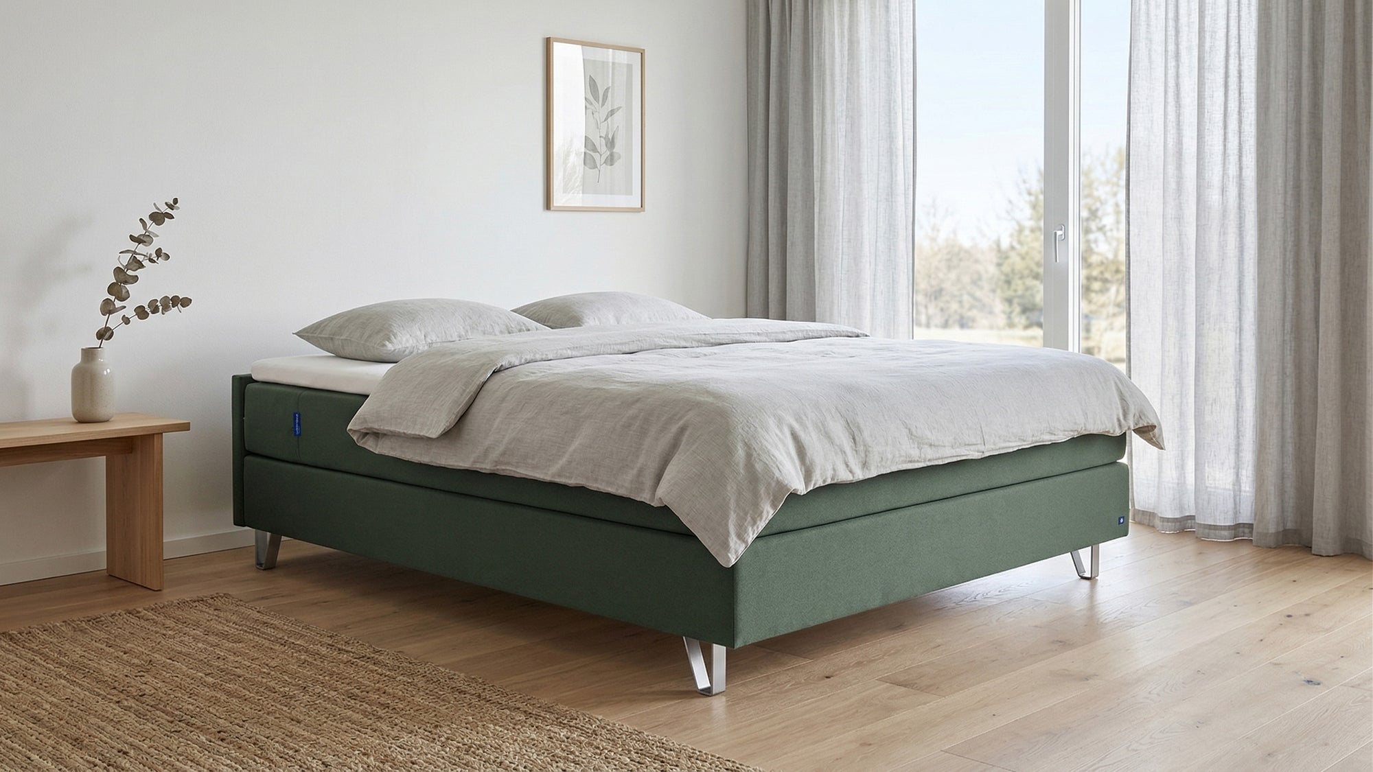 Boxspringbett Premium von Bruno – in Grün