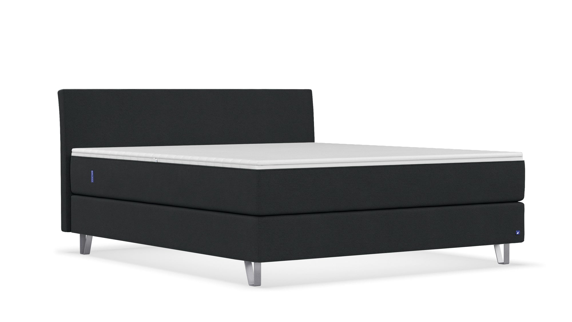 Boxspringbett Premium von Bruno – in Anthrazit, Metallfüße