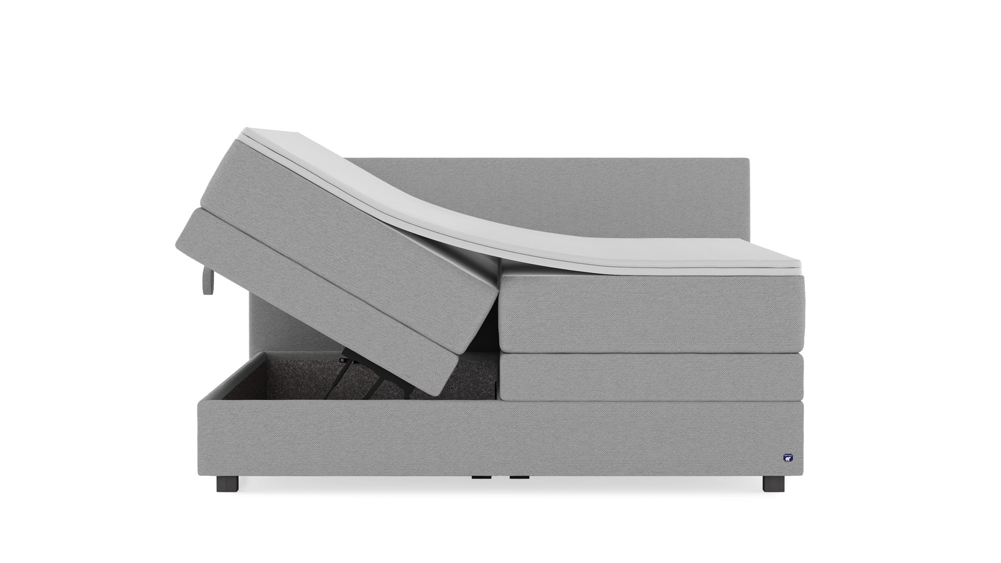 Boxspringbett Premium von Bruno – in Hellgrau