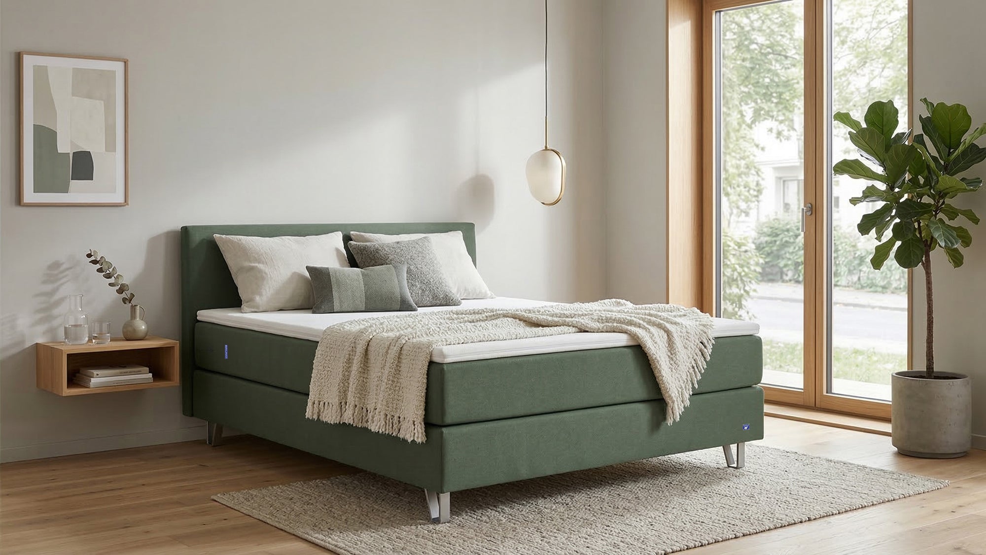 Boxspringbett Premium von Bruno – in Grün