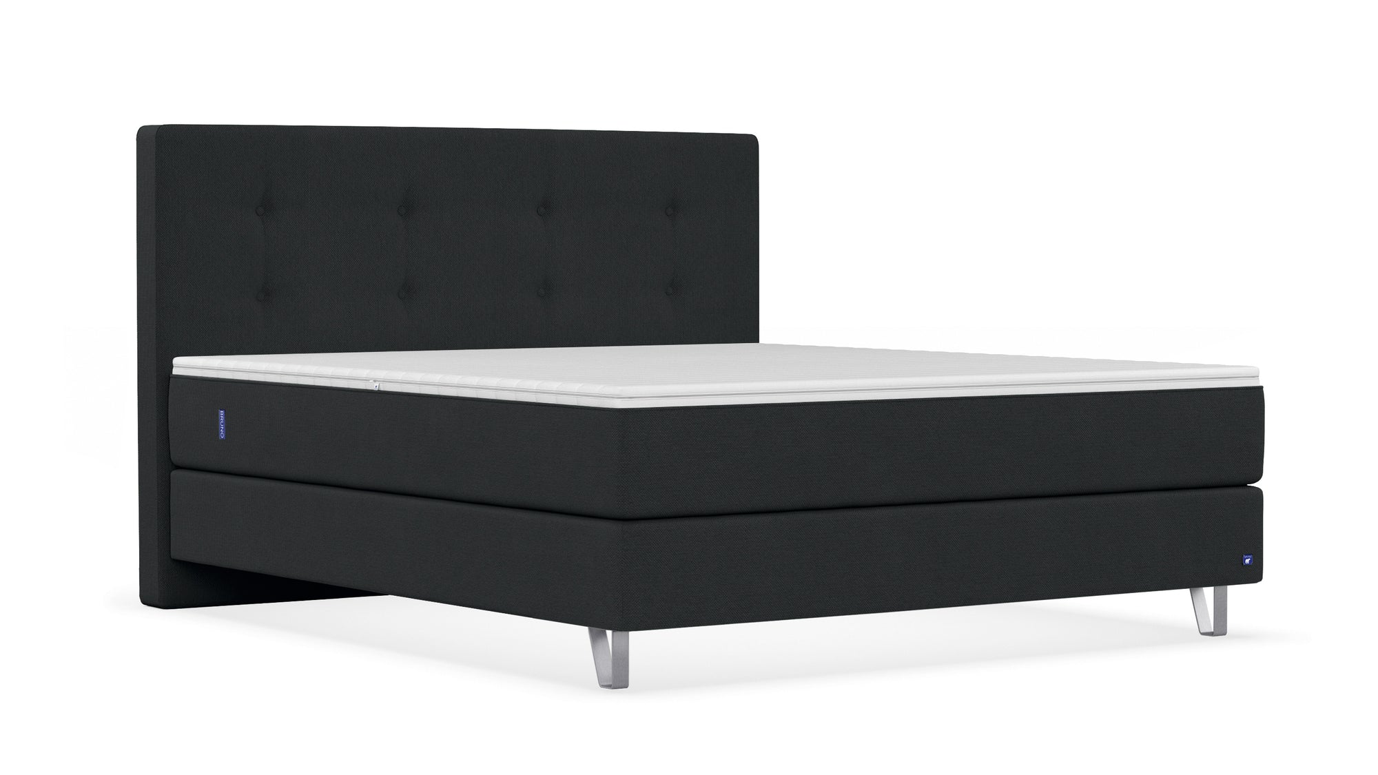 Boxspringbett Premium von Bruno – in Anthrazit, Metallfüße
