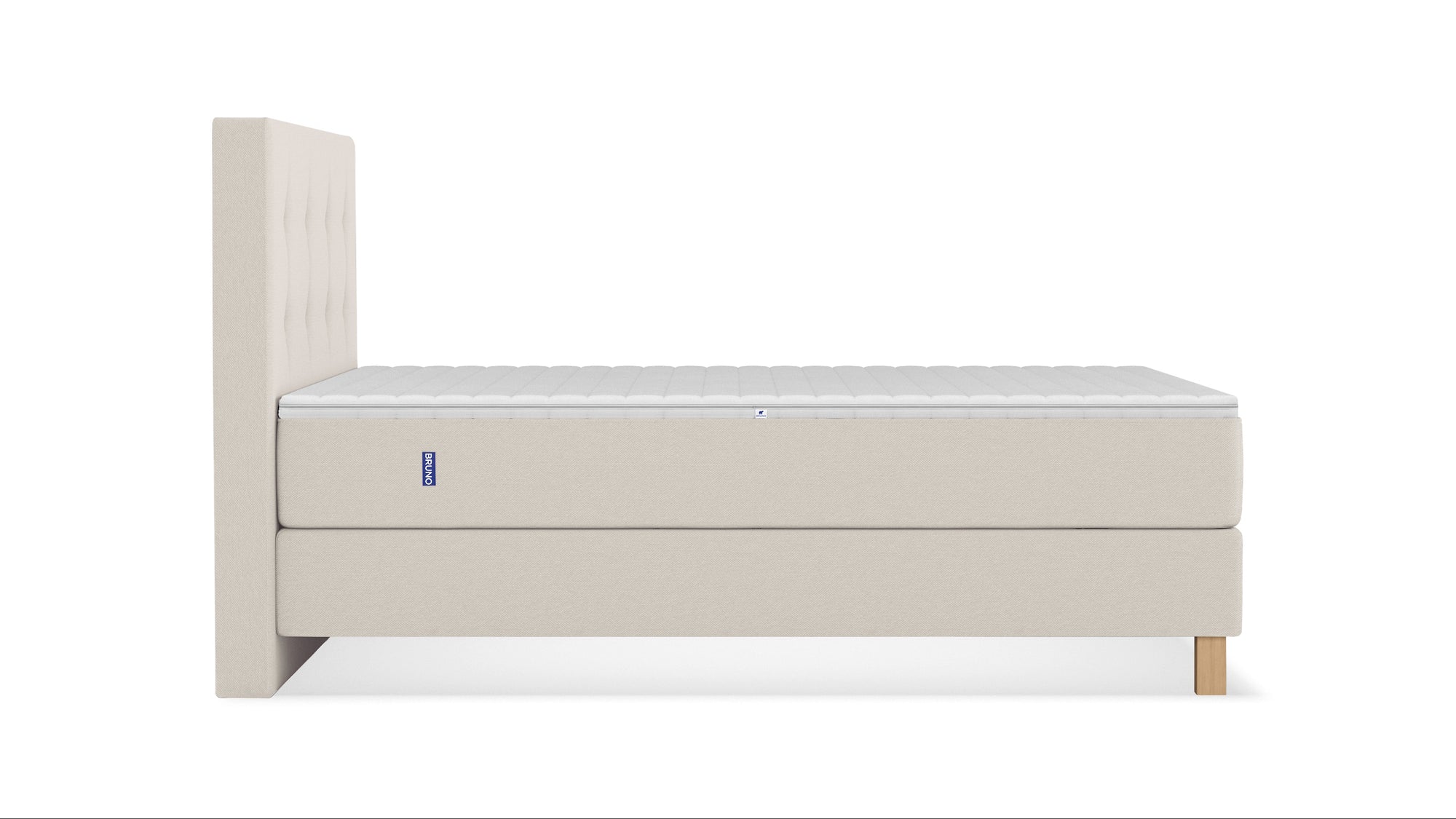 Boxspringbett Premium von Bruno – in Beige, Holzfüße