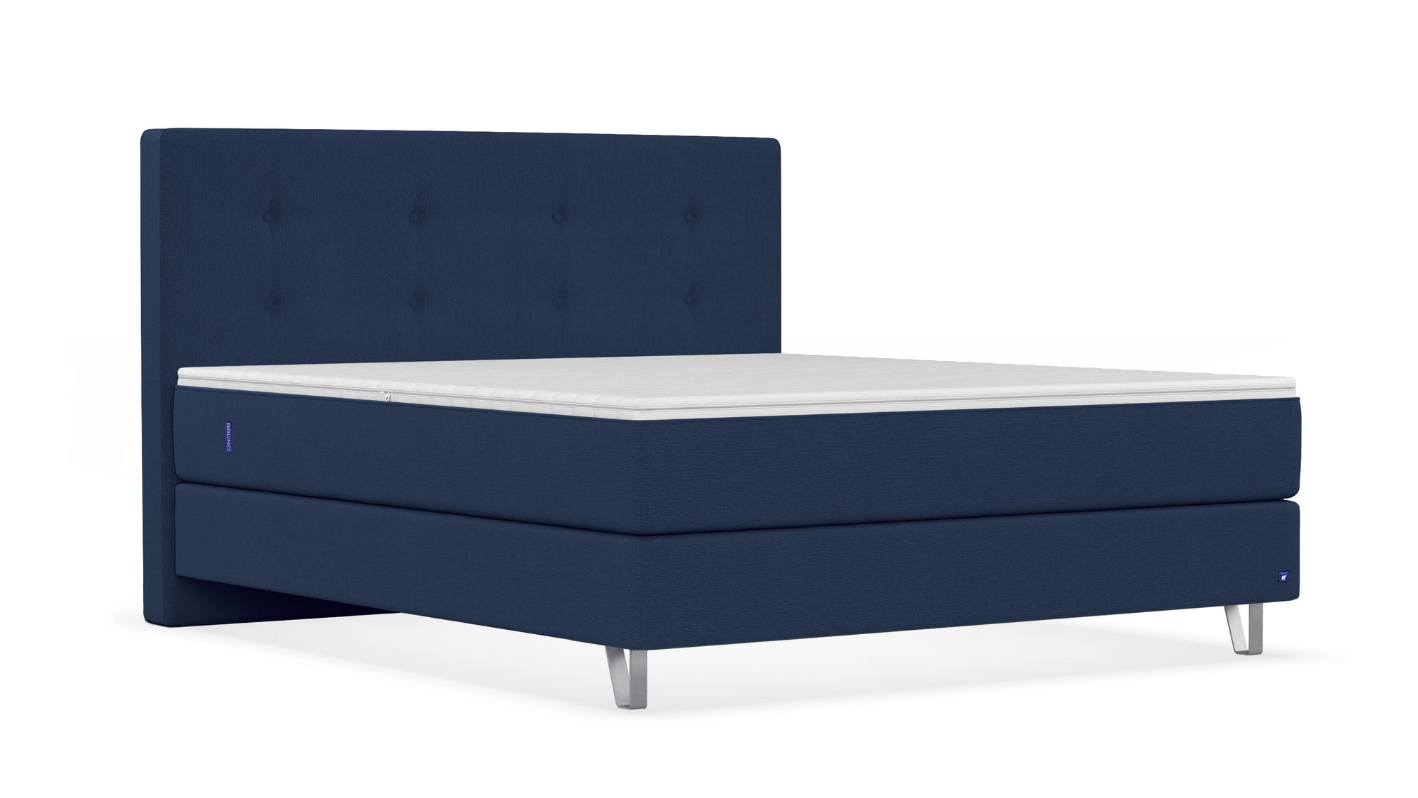 Boxspringbett Premium von Bruno – in Blau, Metallfüße