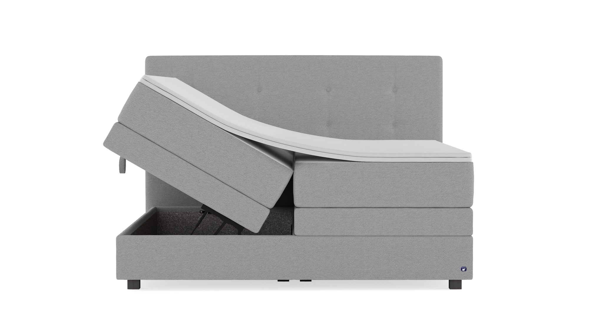 Boxspringbett Premium von Bruno – in Hellgrau