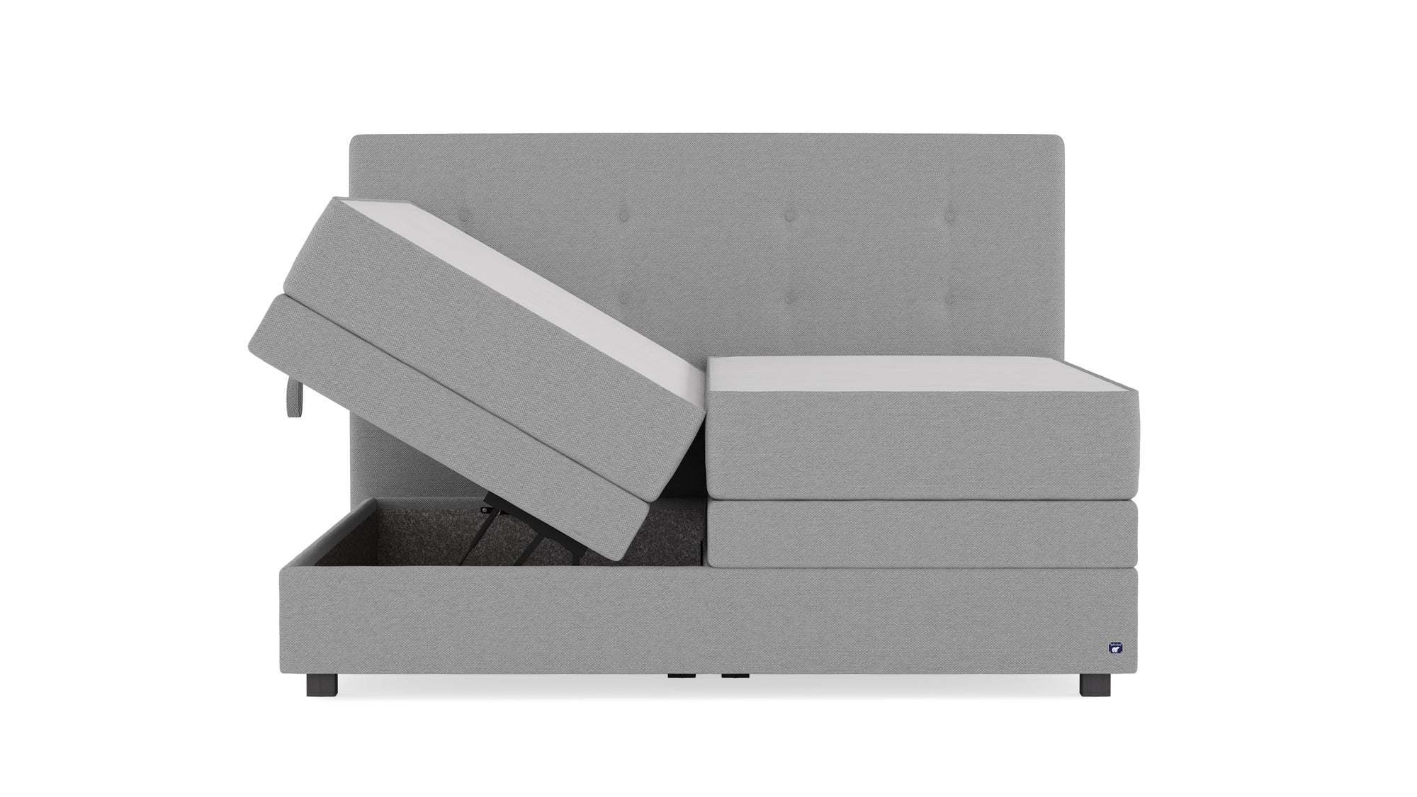 Boxspringbett Premium von Bruno – in Hellgrau