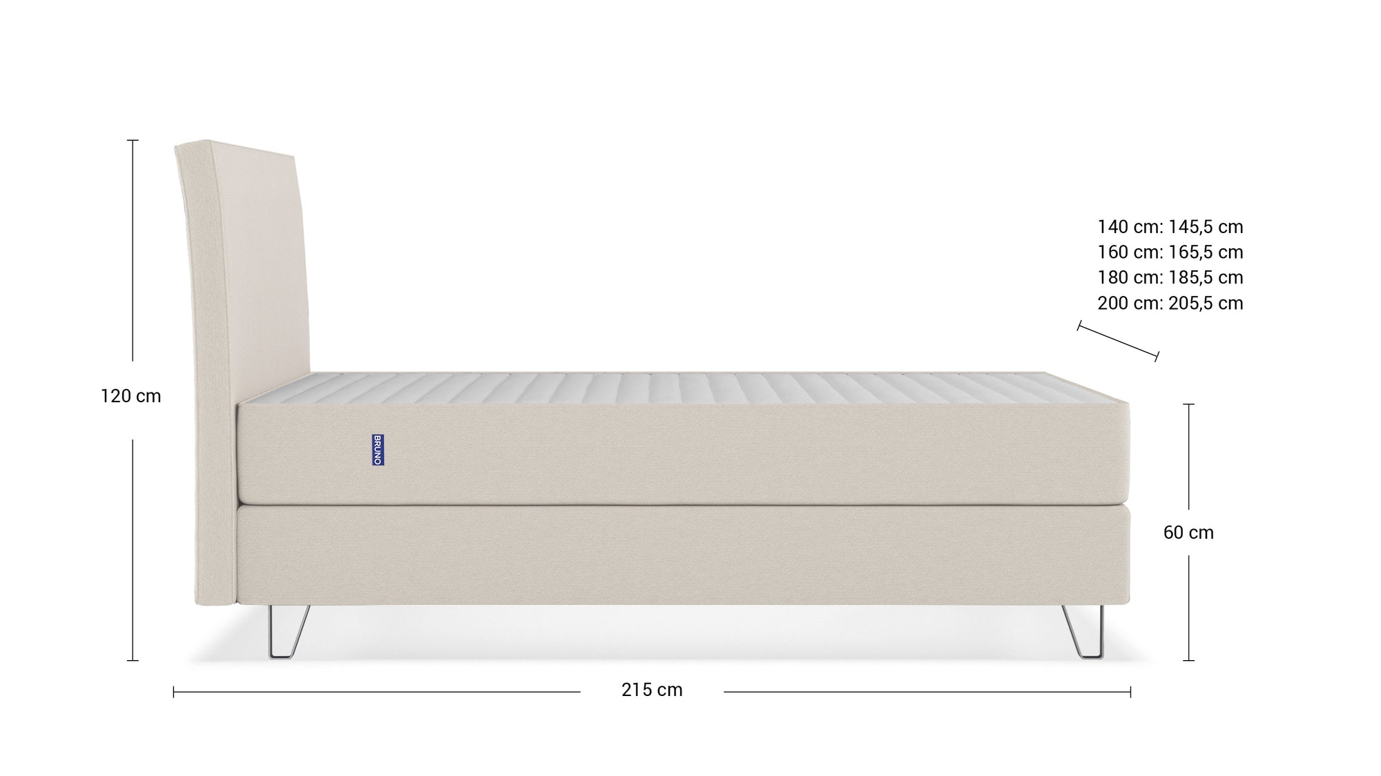 Boxspringbett Premium von Bruno – Boxspring-System mit Taschenfedern, Premium Topper optional, ergonomischer Liegekomfort, kostenloser Versand, 10 Jahre Garantie, 30 Tage Probeschlafen