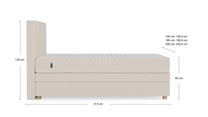 Boxspringbett Premium mit Stauraum von Bruno – in Beige, Opus-Kopfteil