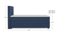 Boxspringbett Premium mit Stauraum von Bruno – in Blau, Opus-Kopfteil