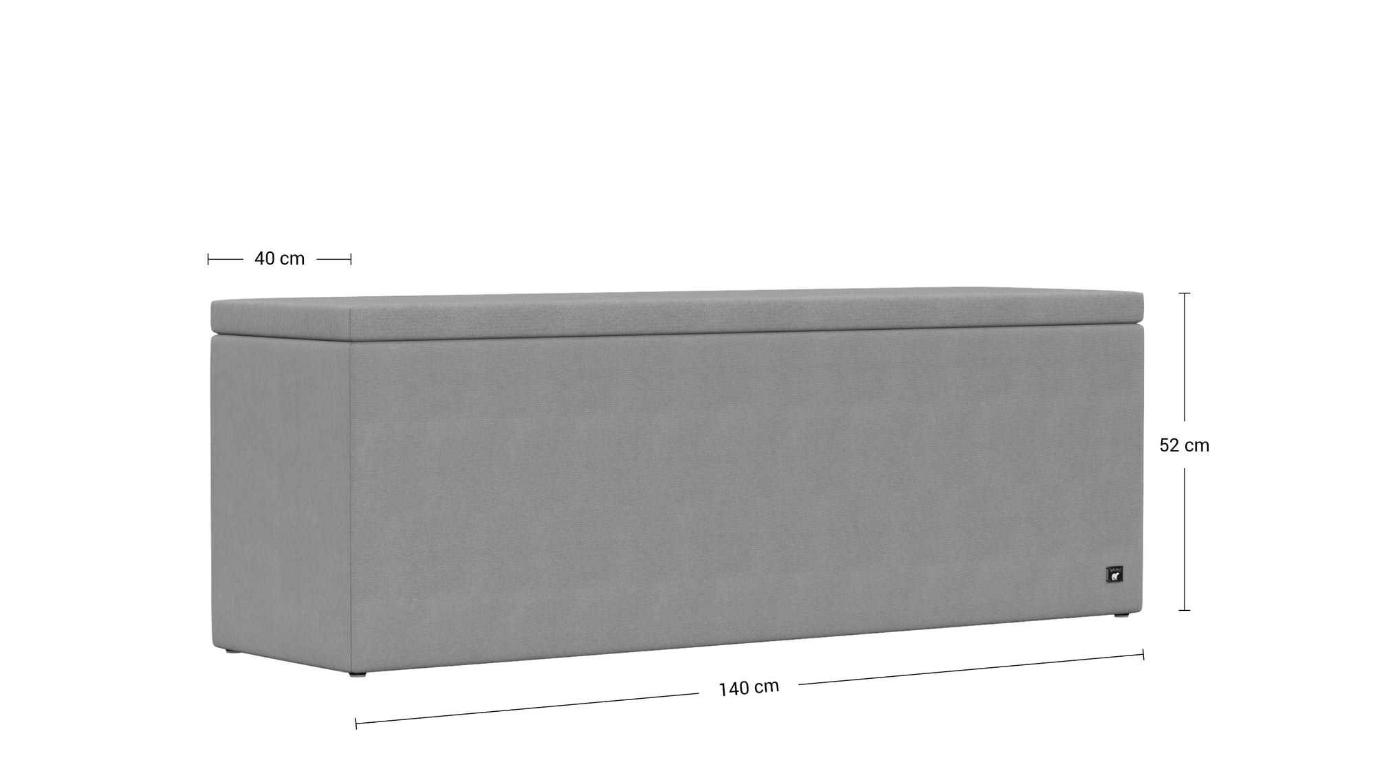 Betttruhe von Bruno – 140 cm, in glory taupe