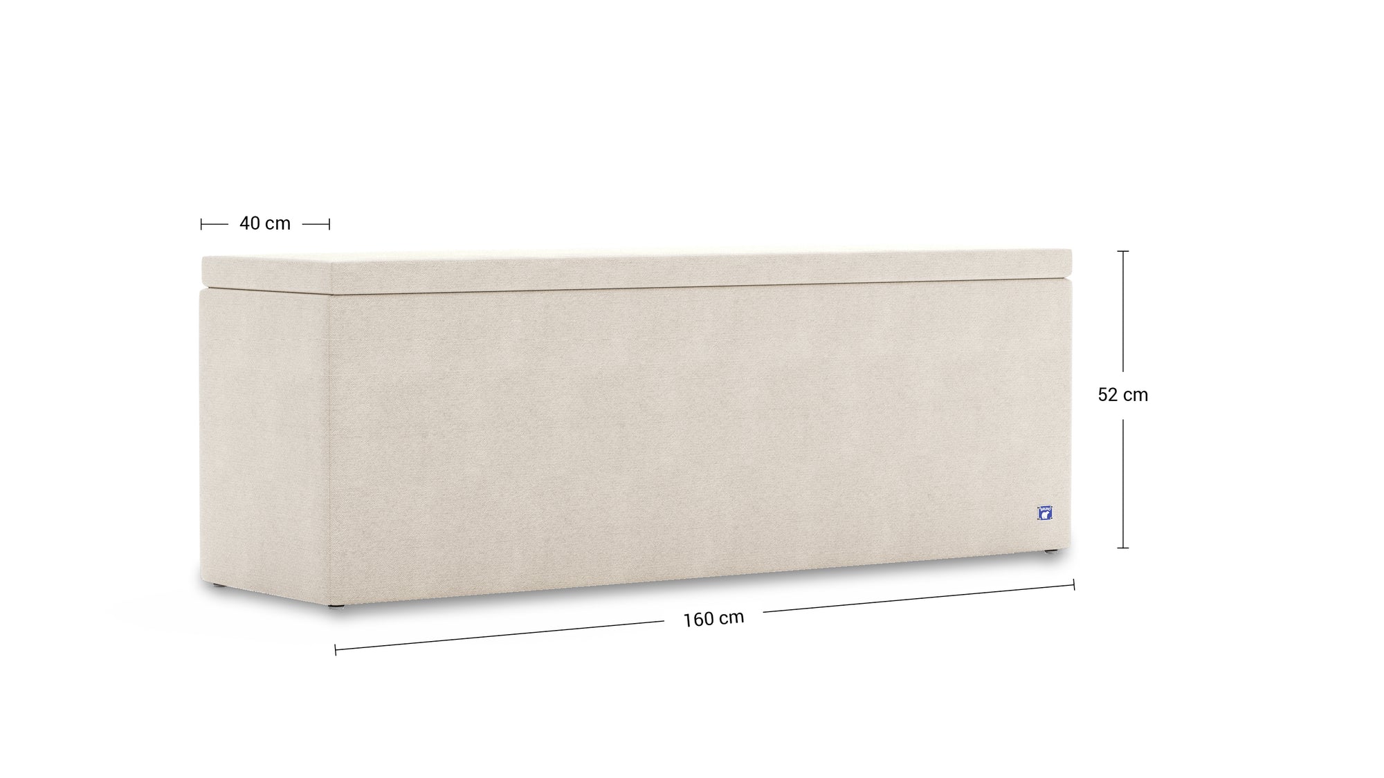 Betttruhe von Bruno – 160 cm, in Beige