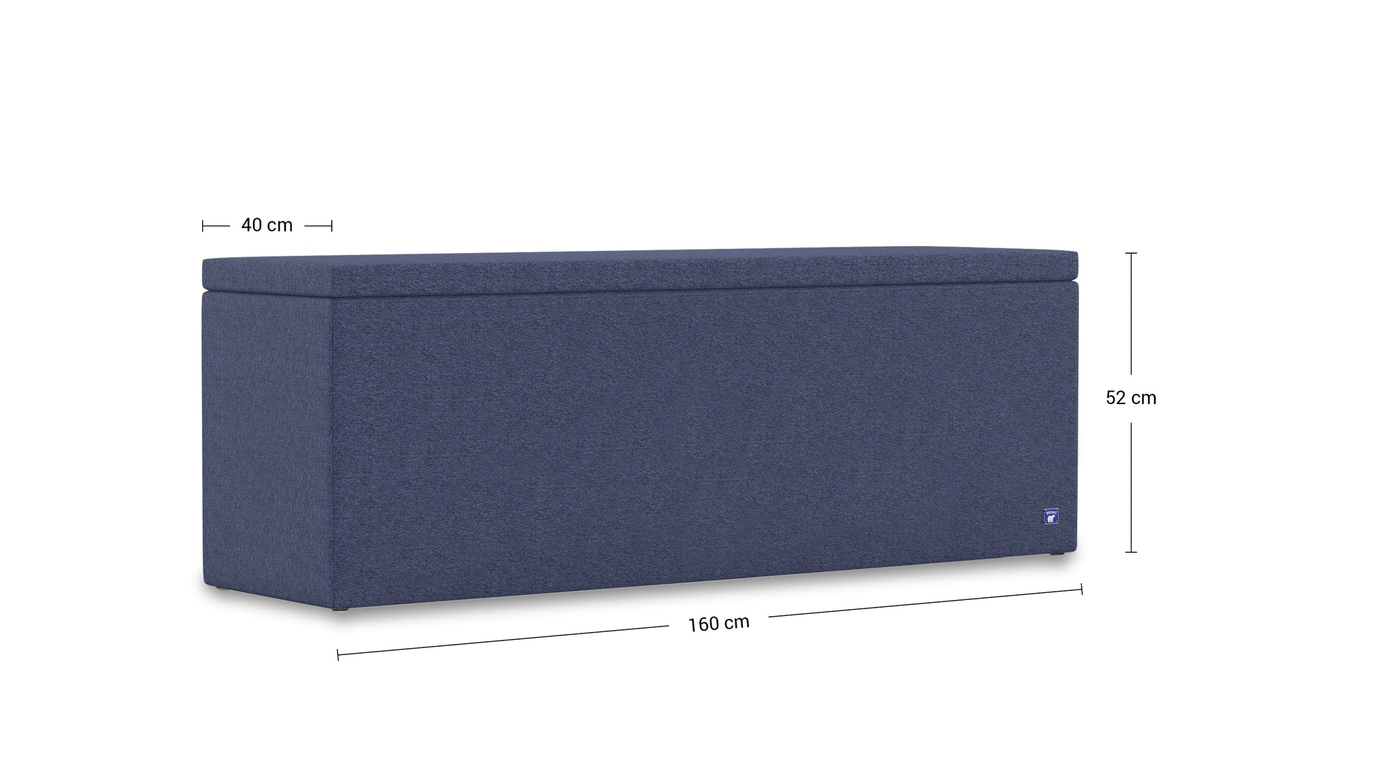 Betttruhe von Bruno – 160 cm, in Blau