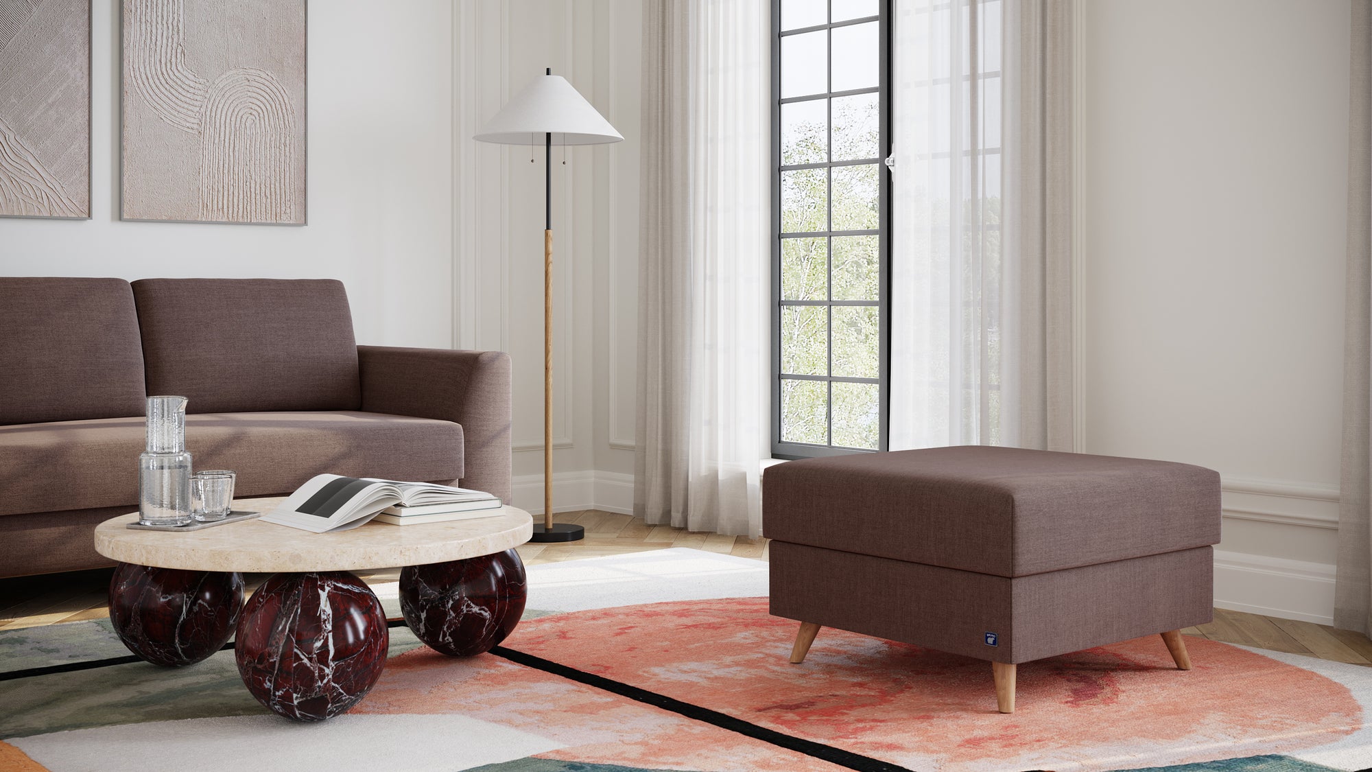 Hocker von Bruno – in Braun