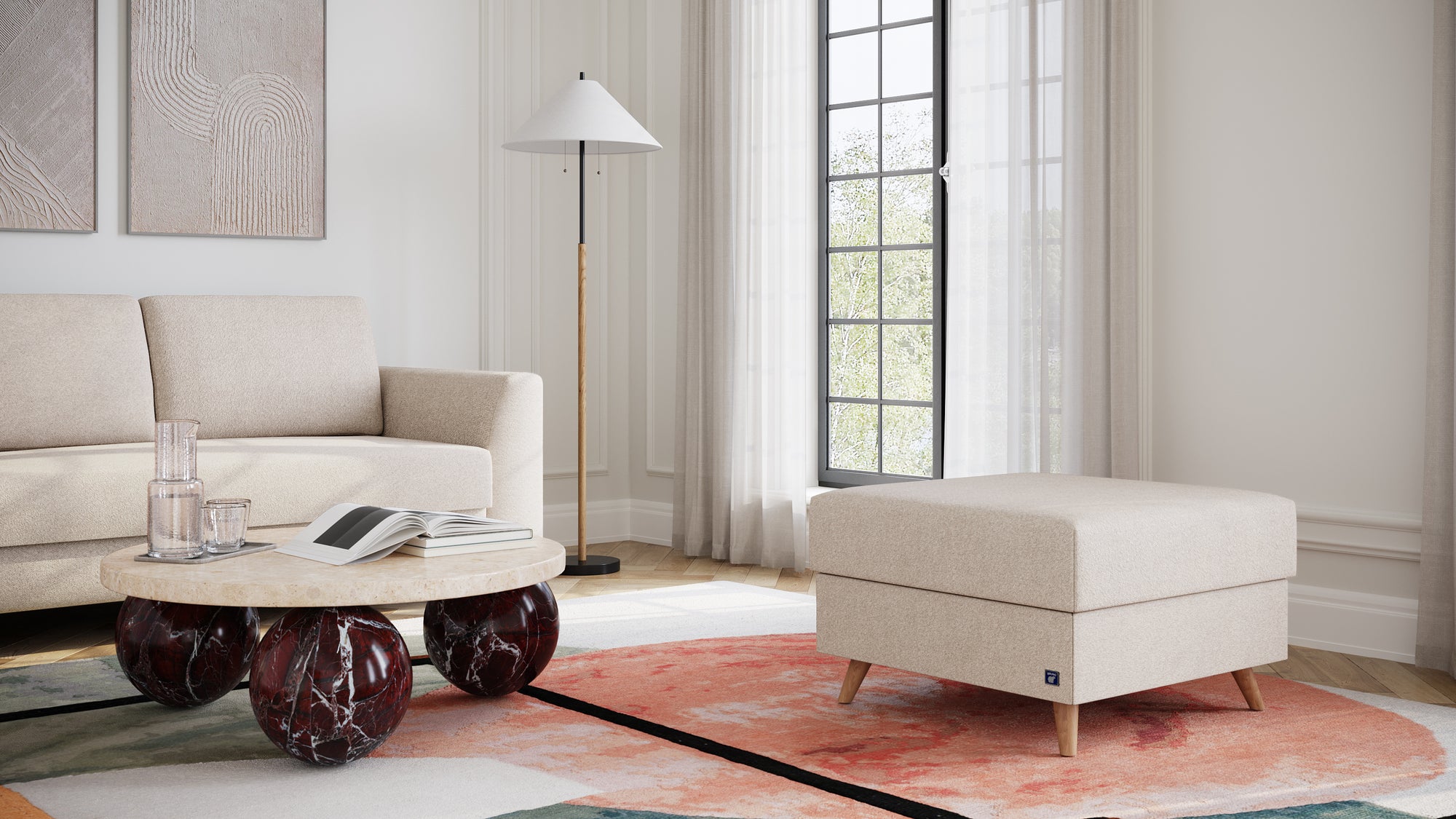 Hocker von Bruno – in glory soft Beige