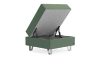 Hocker von Bruno – in Grün, Metallfüße