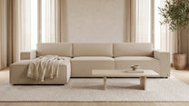 Bruno LOUNGE Ecksofa in Beige, mit Recamiere