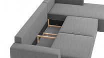 Bruno LOUNGE Ecksofa in Dunkelgrau, mit Recamiere, mit Stauraum