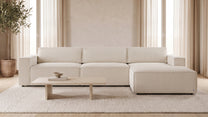 Bruno LOUNGE Ecksofa in Glory Soft Beige, mit Recamiere