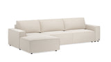 Bruno LOUNGE Hoekbank in Aurora Soft Beige met Chaise Longue Links
