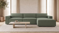 Bruno LOUNGE Ecksofa in Glory Forest Green, mit Recamiere