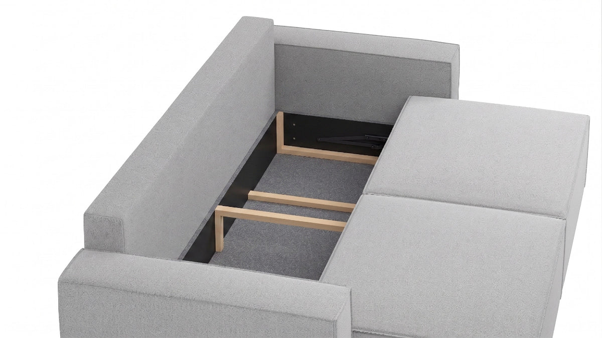 Bruno LOUNGE Ecksofa in Glory Sage, mit Recamiere, mit Stauraum