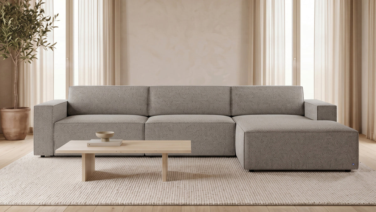 Bruno LOUNGE Ecksofa in Glory Taupe, mit Recamiere