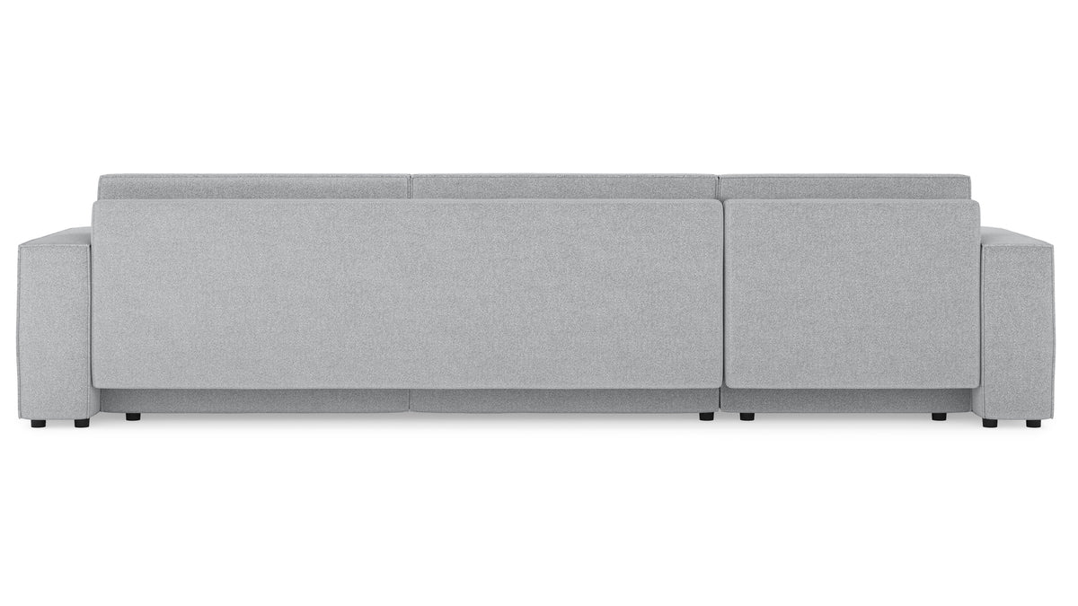 Bruno Lounge Recamiere links in Glory Silver Grey – Rückansicht