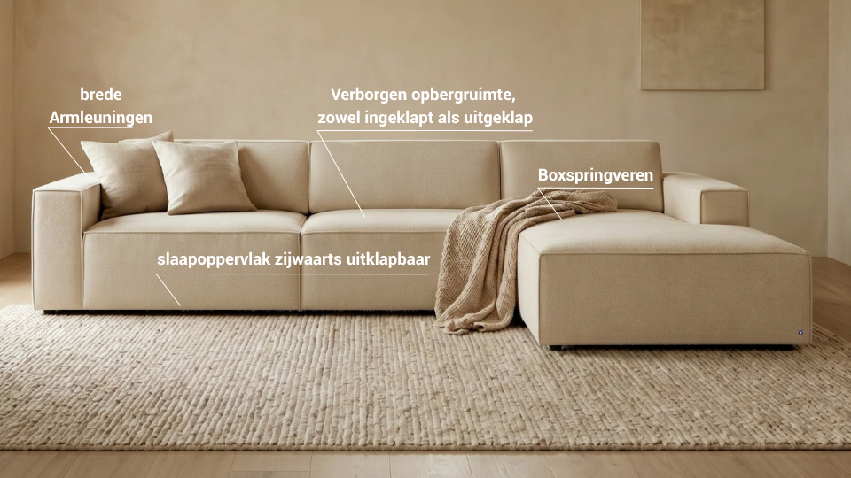 Bruno LOUNGE Ecksofa mit produktbezogenen Vorteilen