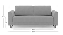 Schlafsofa von Bruno – 160 cm, in Dunkelgrau, Klassik-Armlehnen, Metallfüße