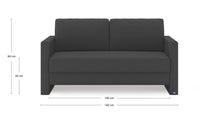 Schlafsofa von Bruno – 140 cm, in Anthrazit, schmale Armlehnen