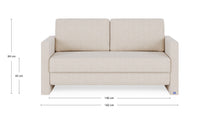 Schlafsofa von Bruno – 140 cm, in Glory Soft Beige, schmale Armlehnen