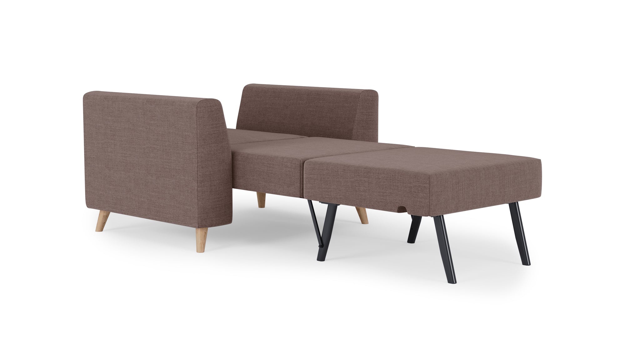 Schlafsessel von Bruno – in Braun, Holzfüße