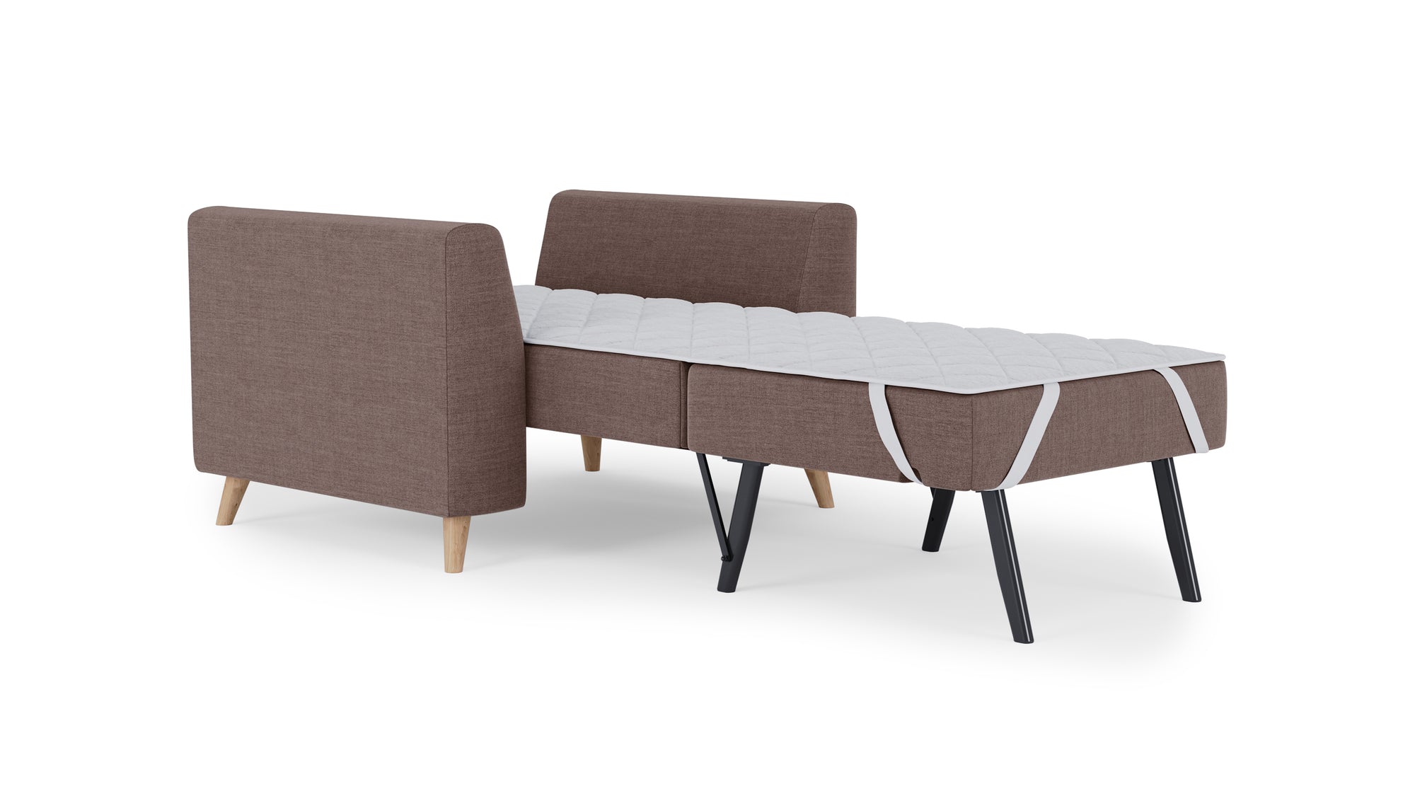 Schlafsessel von Bruno – in Braun, Holzfüße