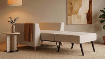 Ausgeklappter Schlafsessel in Glory Soft Beige
