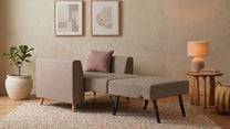 Ausgeklappter Schlafsessel in Glory Taupe