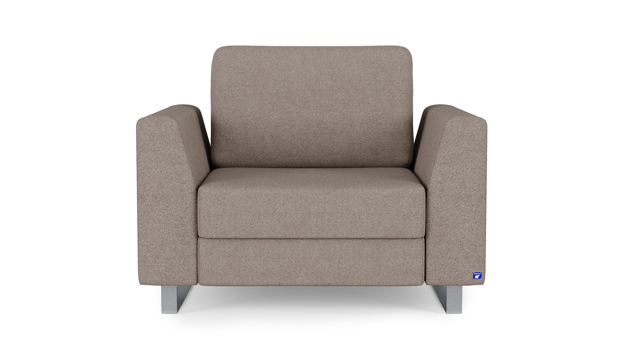 Schlafsessel von Bruno – in Glory Taupe, Metallfüße