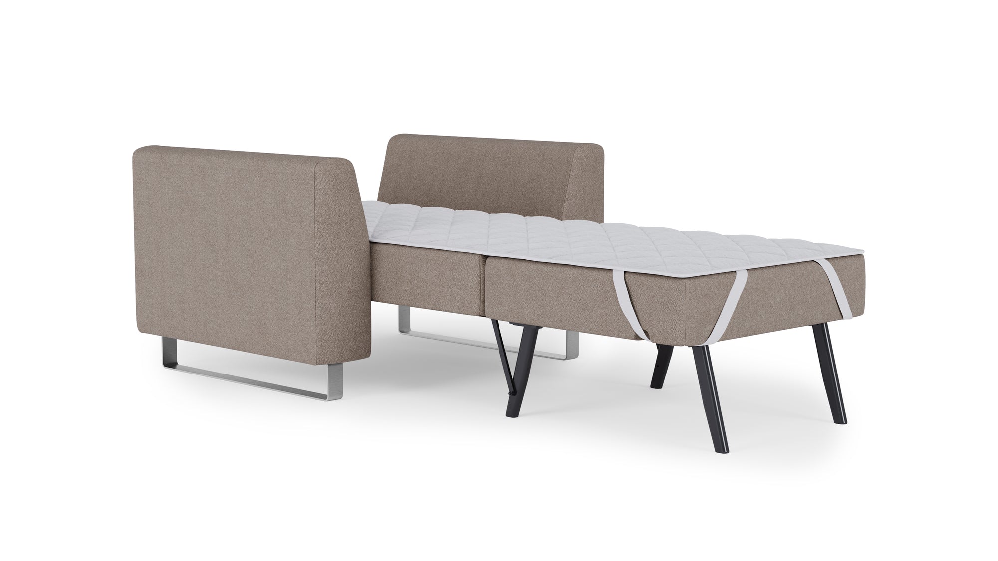 Schlafsessel von Bruno – in Glory Taupe, Metallfüße