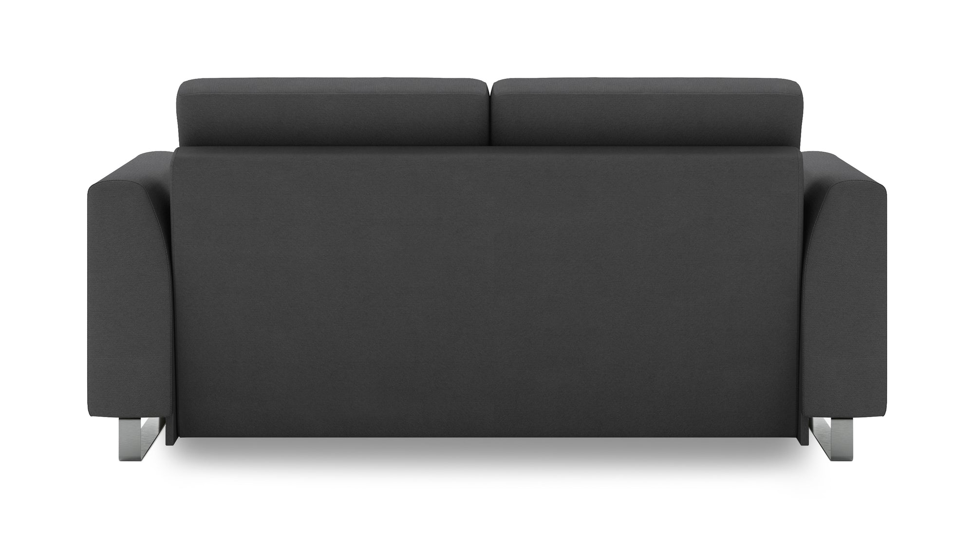 Schlafsofa von Bruno – 140 cm, in Anthrazit, Metallfüße