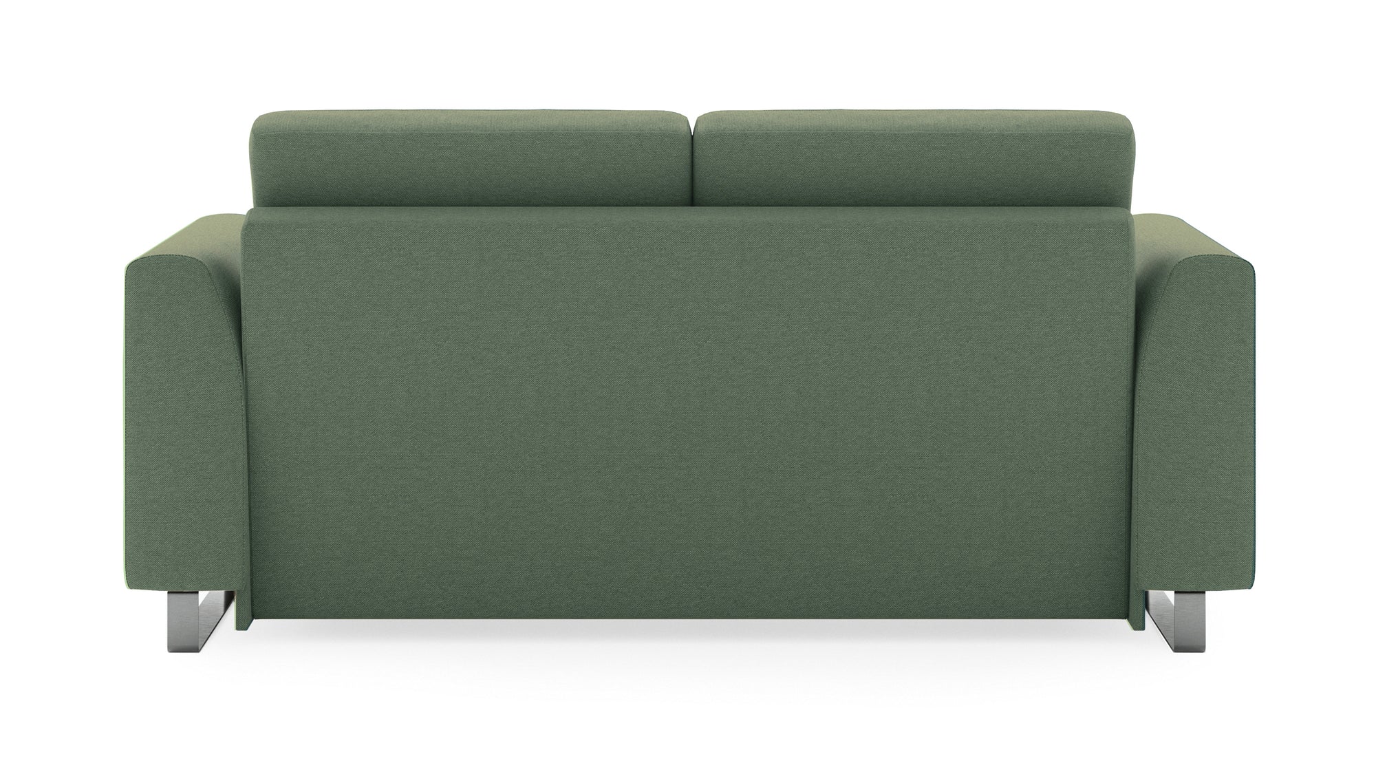 Schlafsofa von Bruno – 140 cm, in Grün, Metallfüße
