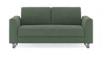 Schlafsofa von Bruno – 140 cm, in Grün, Klassik-Armlehnen, Metallfüße