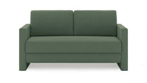 Schlafsofa von Bruno – 140 cm, in Grün, schmale Armlehnen