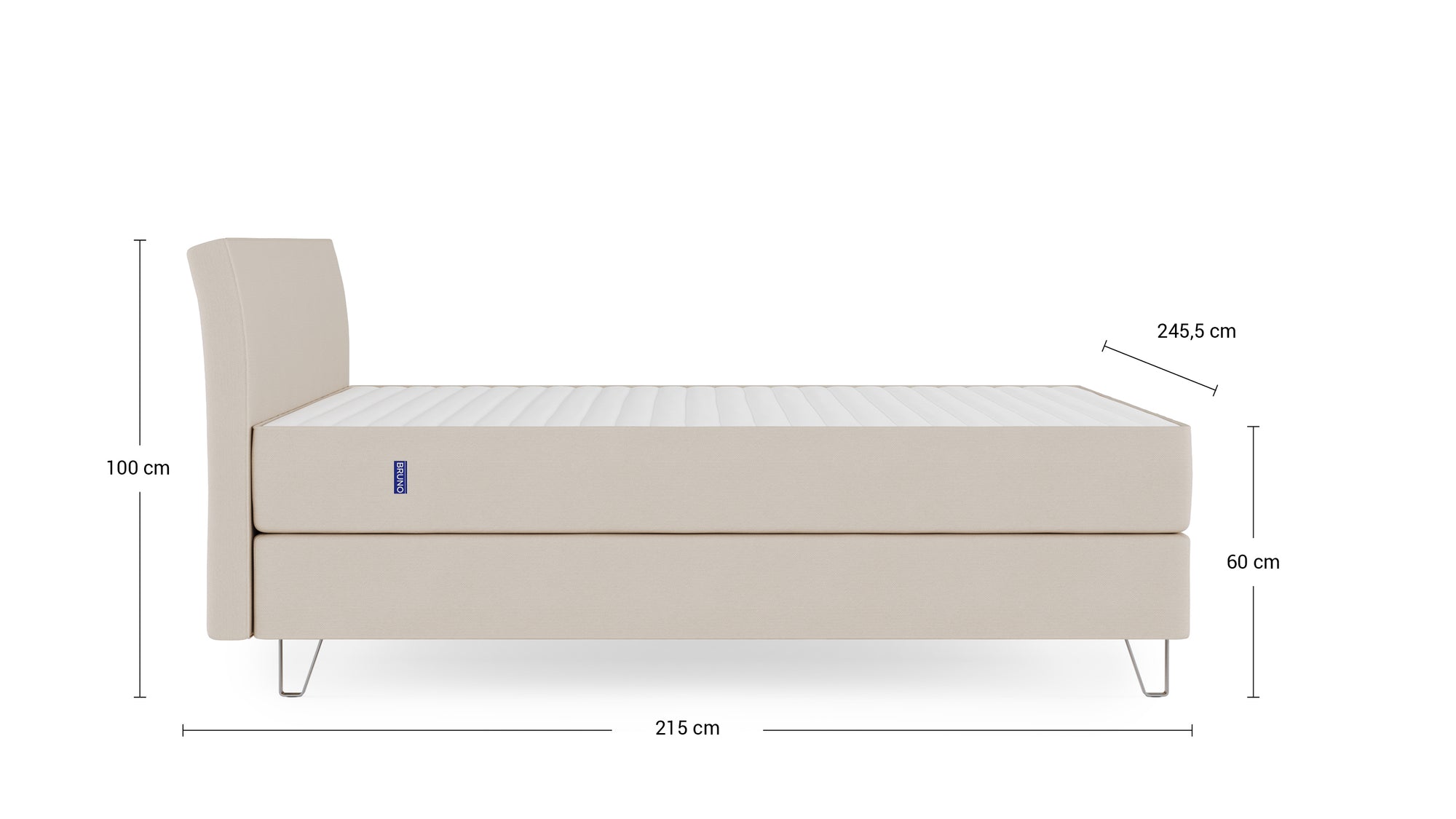 Familienbett von Bruno – in Beige, Kurz-Kopfteil