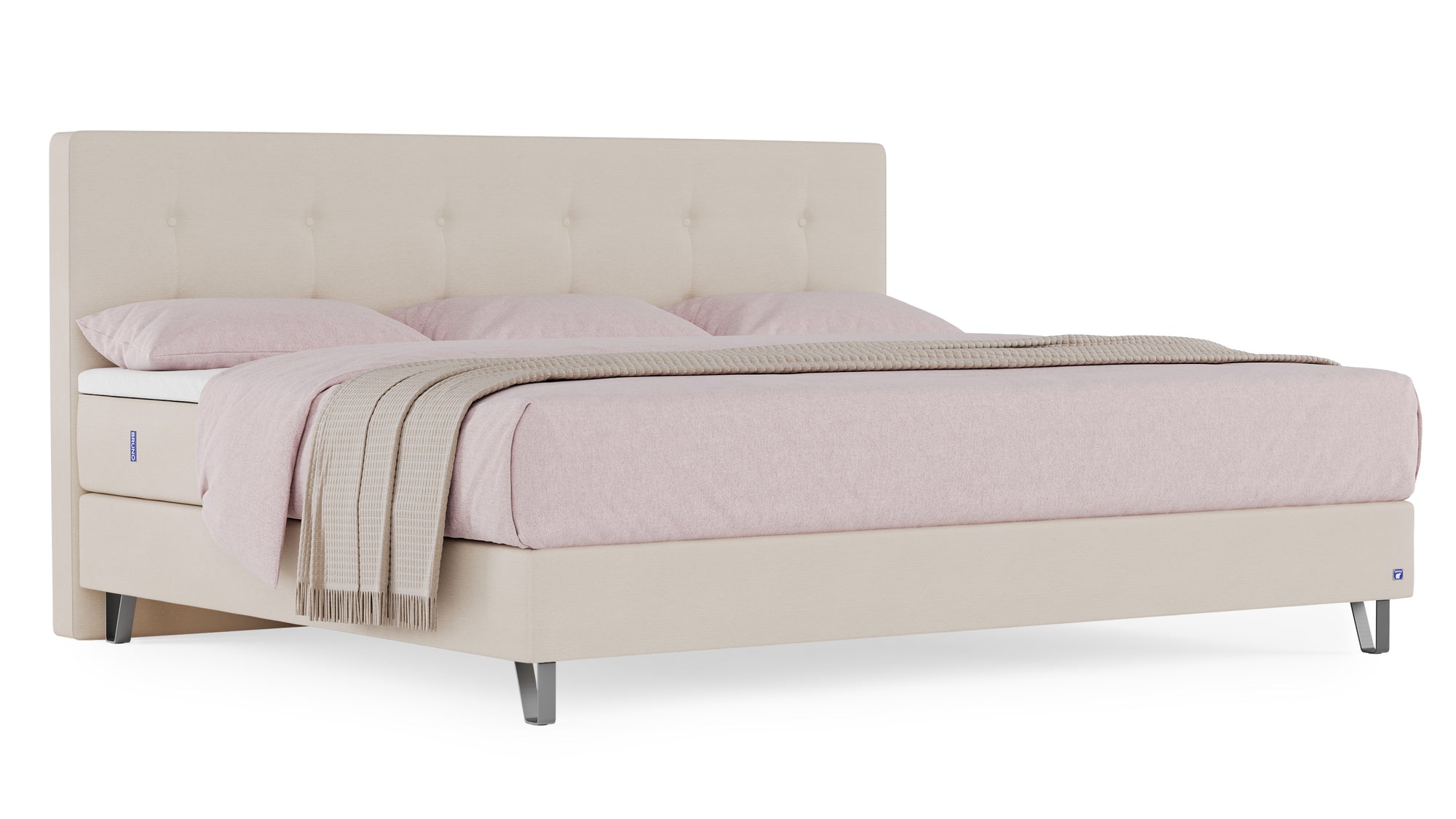 Familienbett von Bruno – in Beige, Opus-Kopfteil