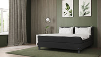 Boxspringbett Premium von Bruno – in Anthrazit, Kurz-Kopfteil, Klassik-Armlehnen