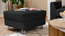 Hocker von Bruno – in Anthrazit, Metallfüße