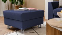 Hocker von Bruno – in Blau, Metallfüße