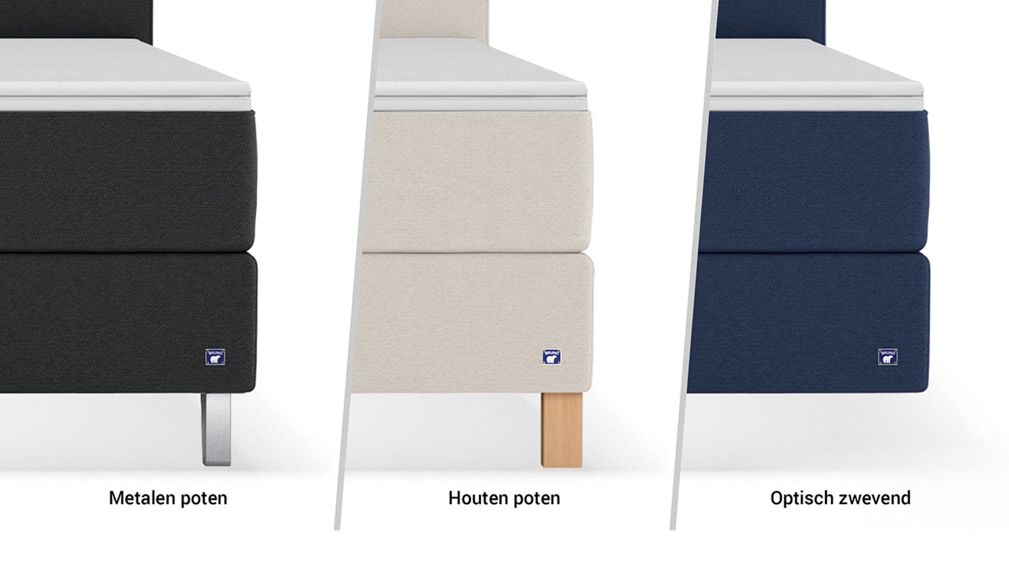 Boxspringbett Premium von Bruno – in Beige, Opus-Kopfteil, Klassik-Armlehnen