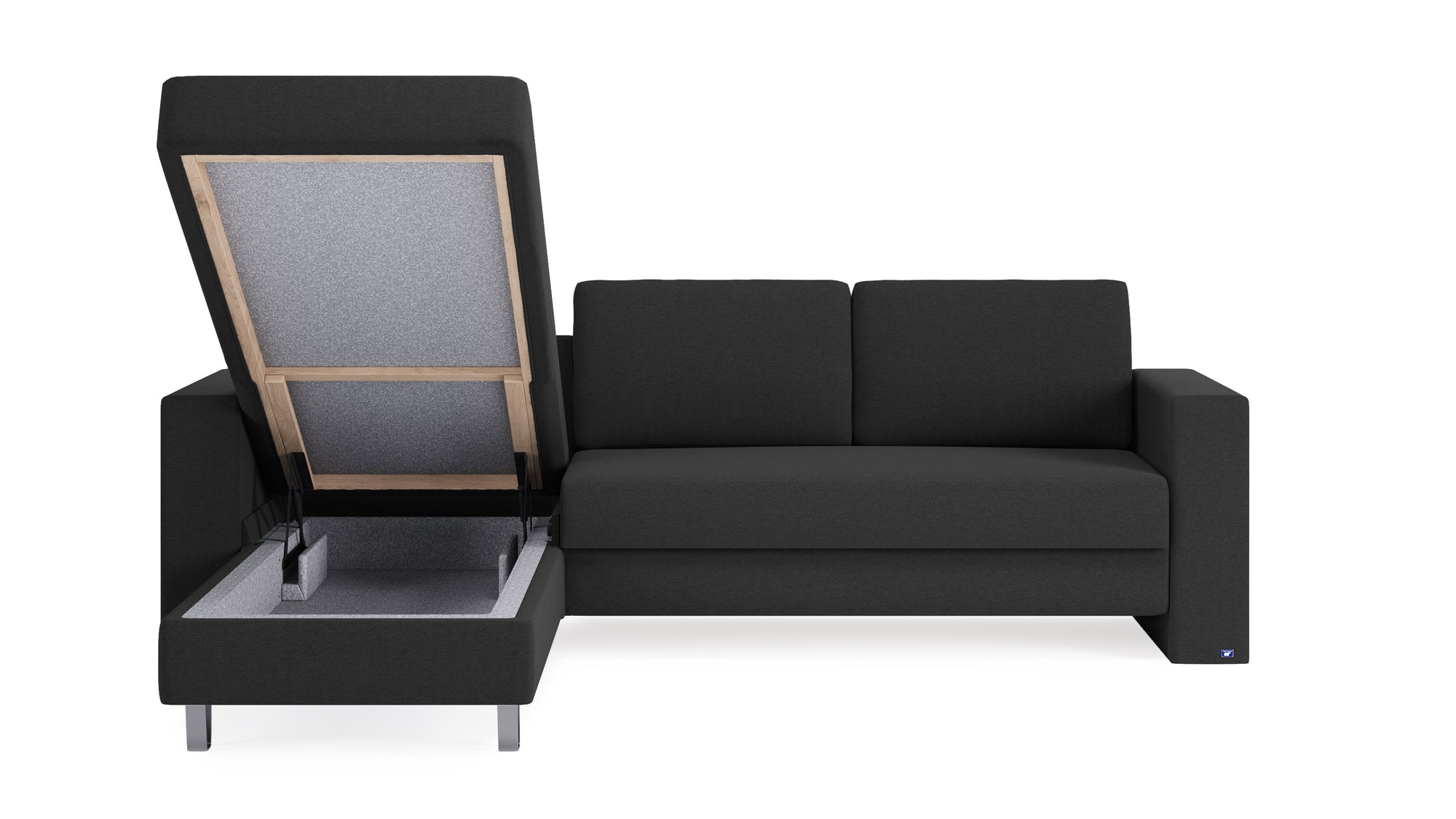 Schlafsofa von Bruno – 140 cm, in Anthrazit